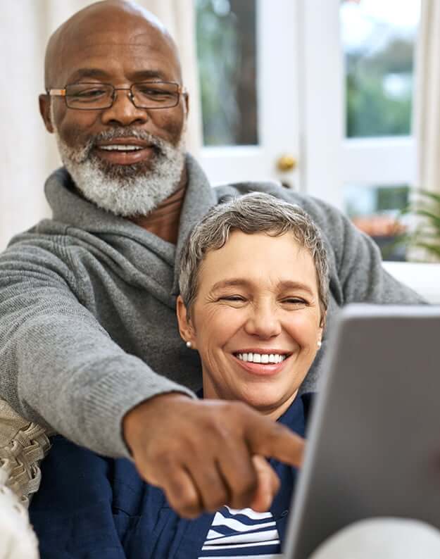 couple looking at a computer together