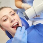 woman in the dentist chair getting digital x-rays