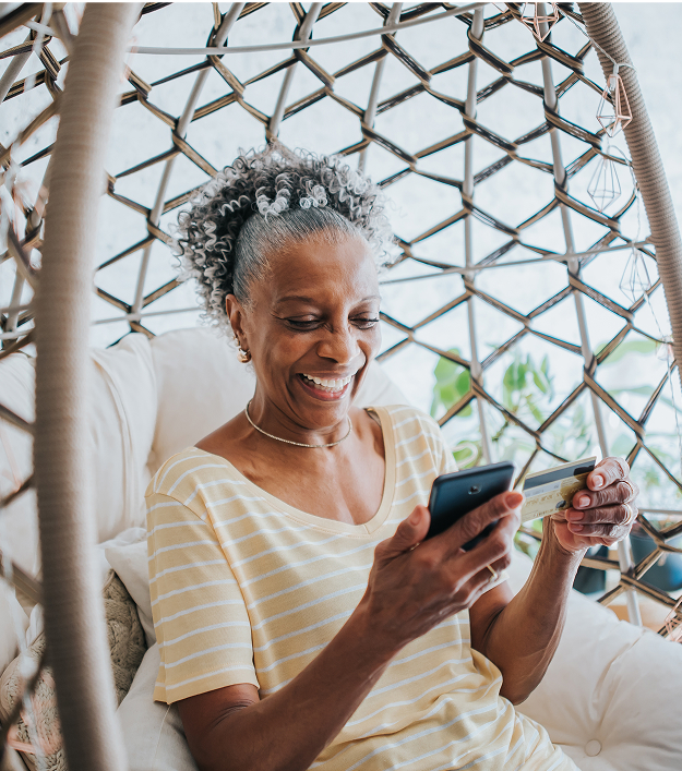 woman paying bill online