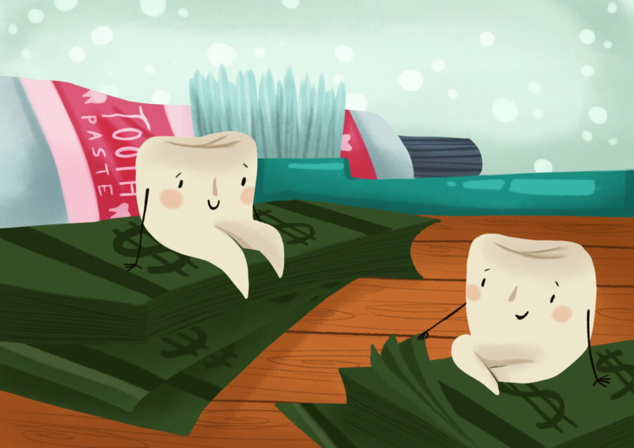 teeth sitting on money, in house dental membership plan
